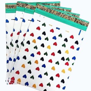 Party Heart Print Mylar Polymailer Unisex Style Designer Statement